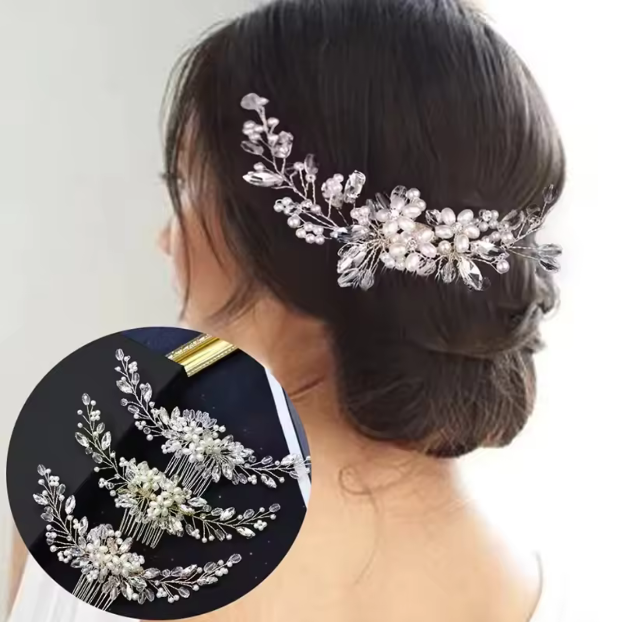 Crystal Pearl Hair Comb