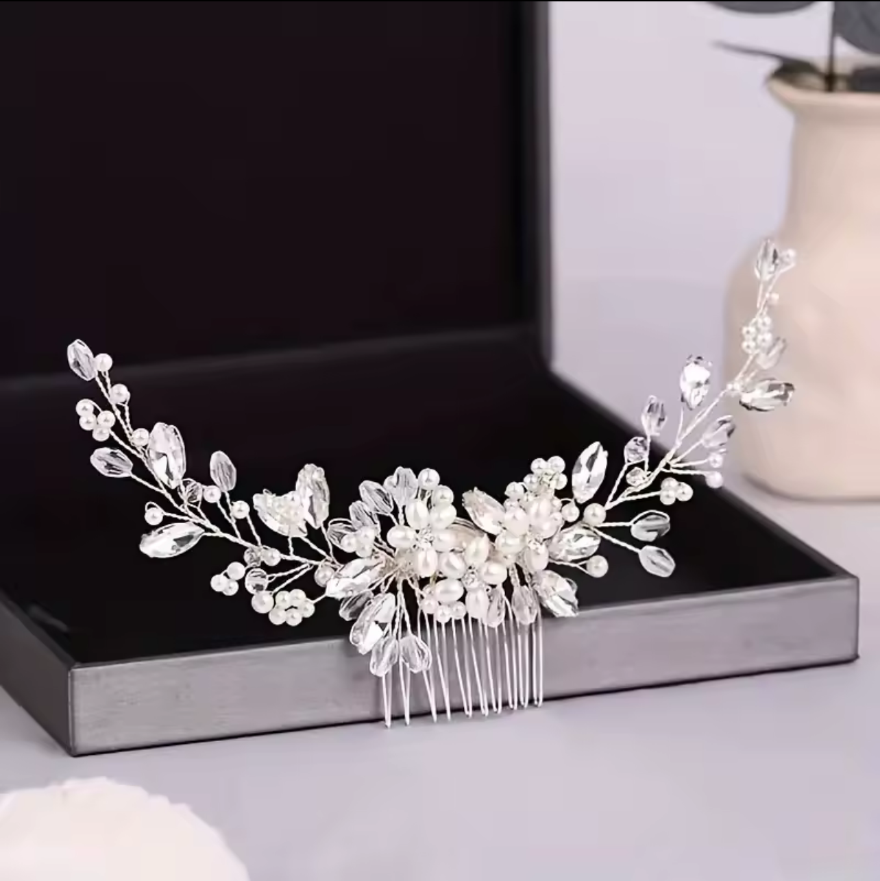 Crystal Pearl Hair Comb