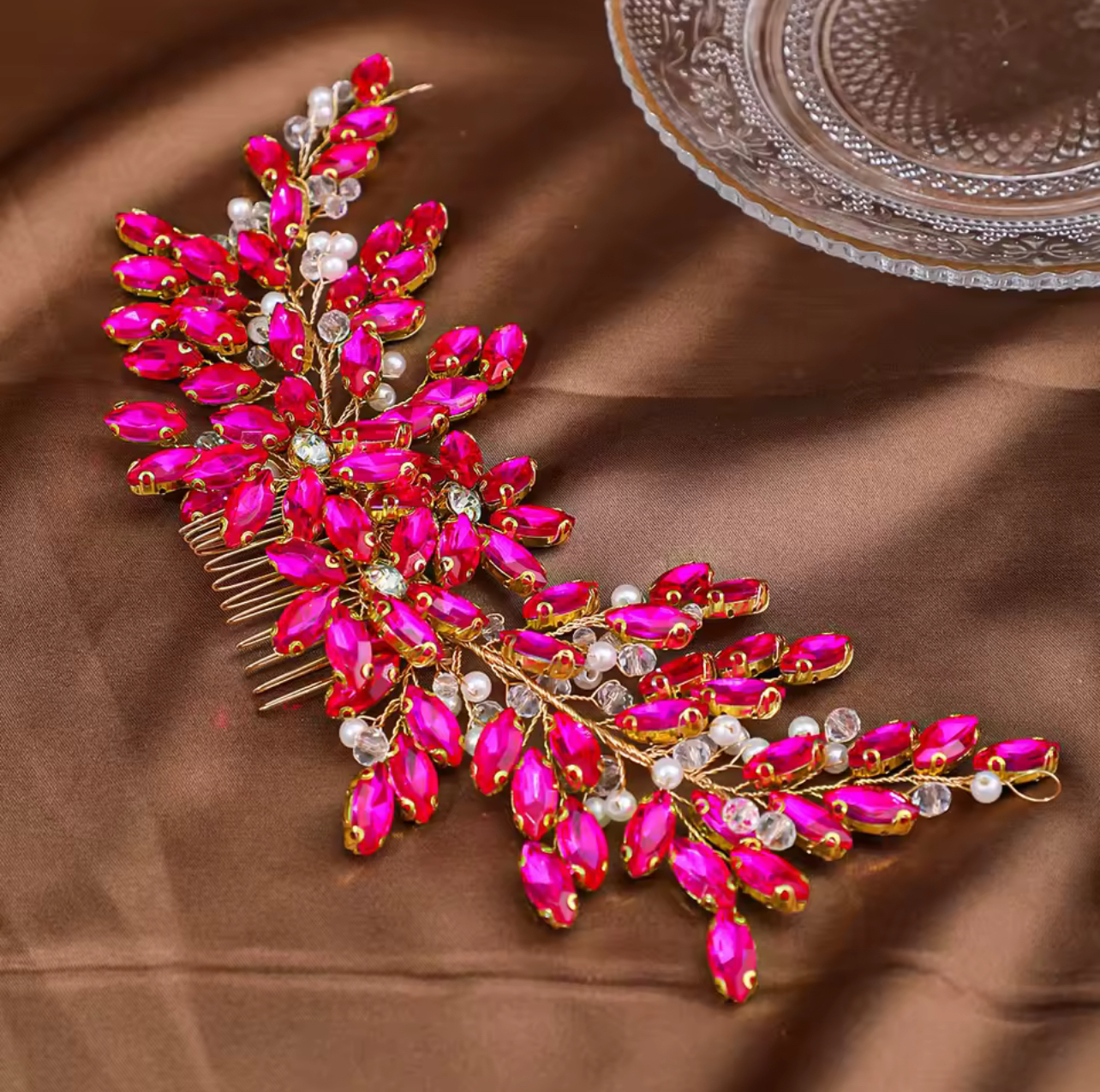 Handcrafted Crystal Hair Comb