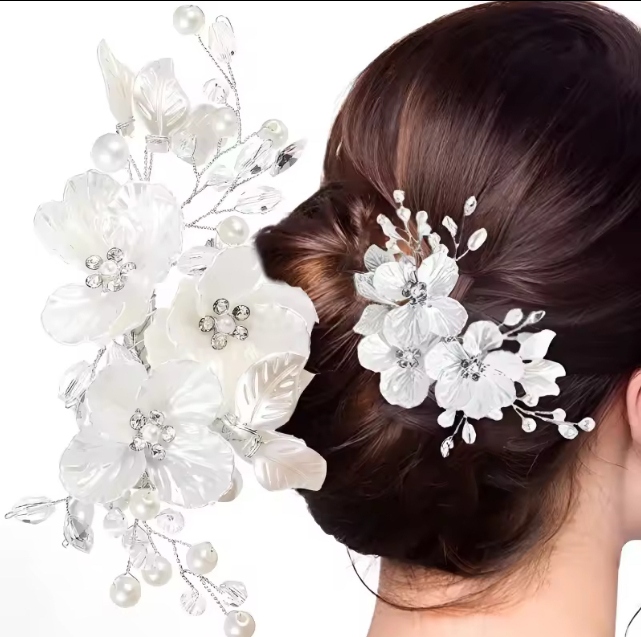 Crystal Pearl Flower Hairpin