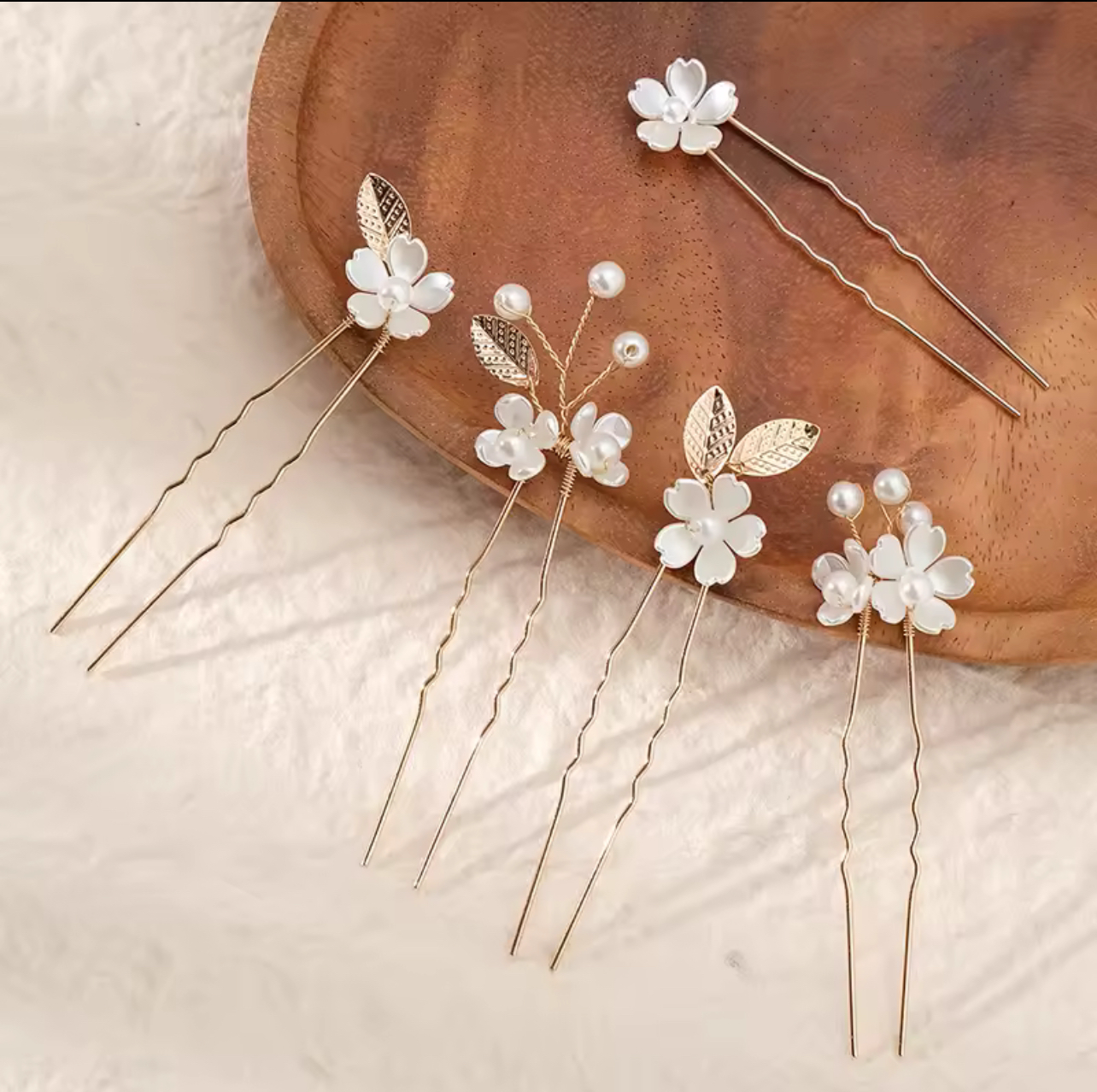 Handcrafted Flower Hairpins (5pcs)