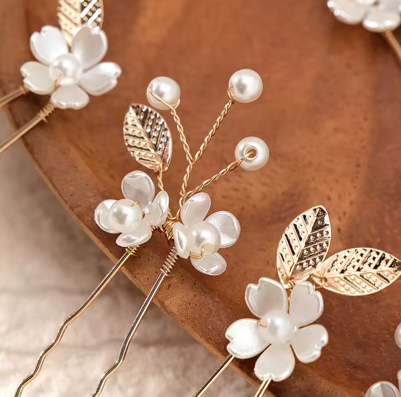 Handcrafted Flower Hairpins (5pcs)