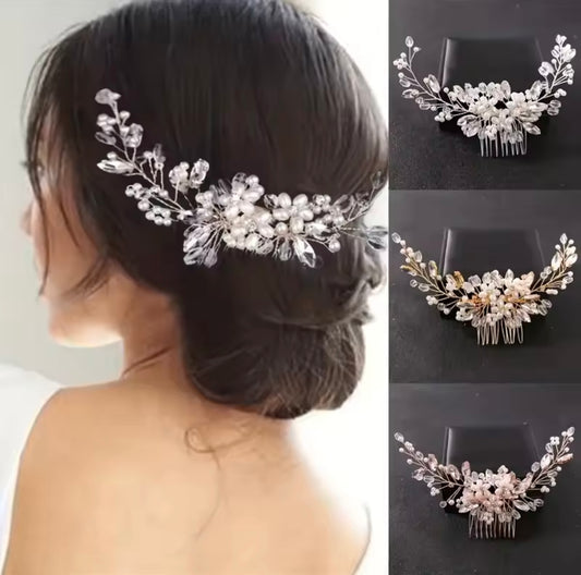 Crystal Pearl Hair Comb