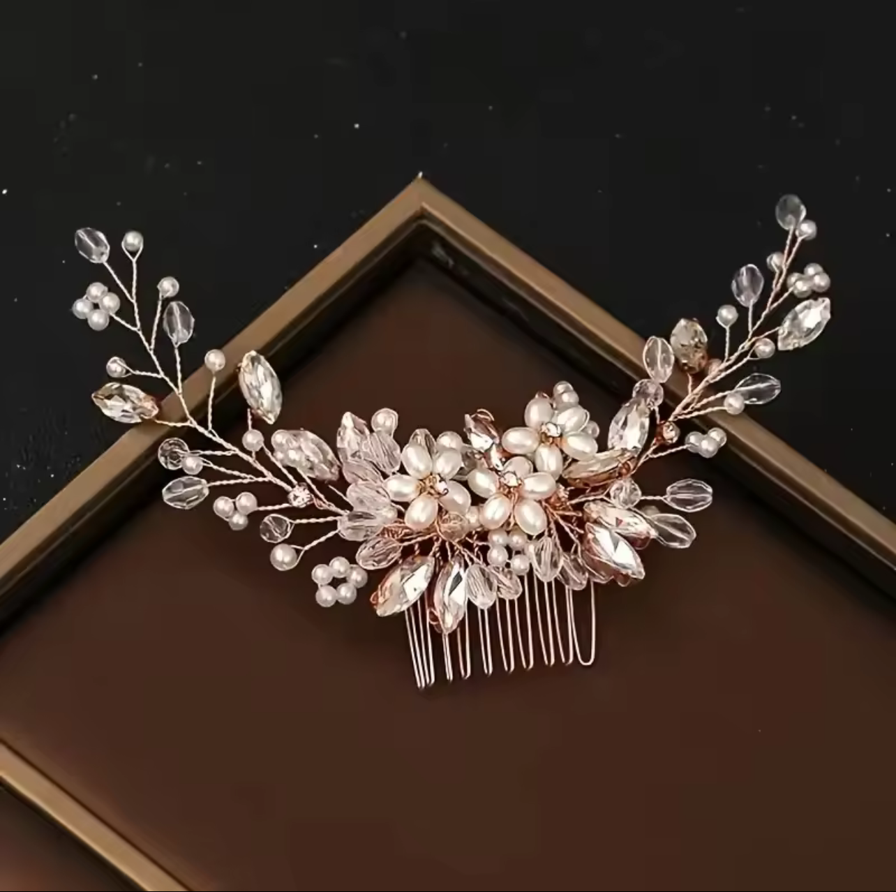 Crystal Pearl Hair Comb