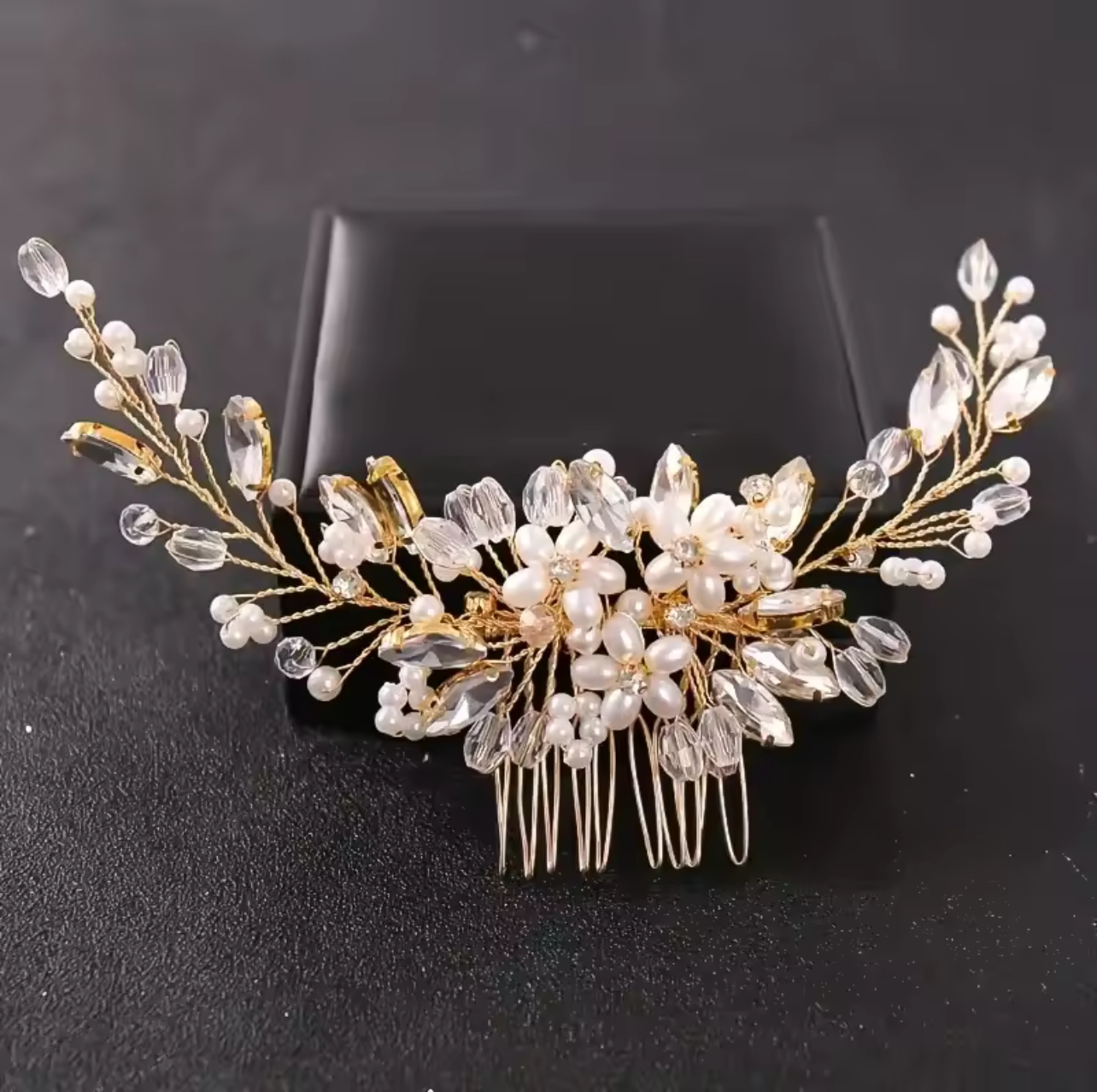 Crystal Pearl Hair Comb