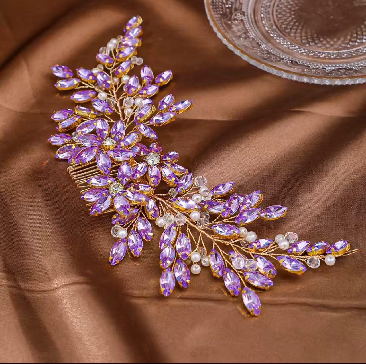 Handcrafted Crystal Hair Comb