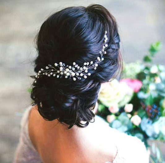 Handcrafted Crystal Pearl Hair Comb